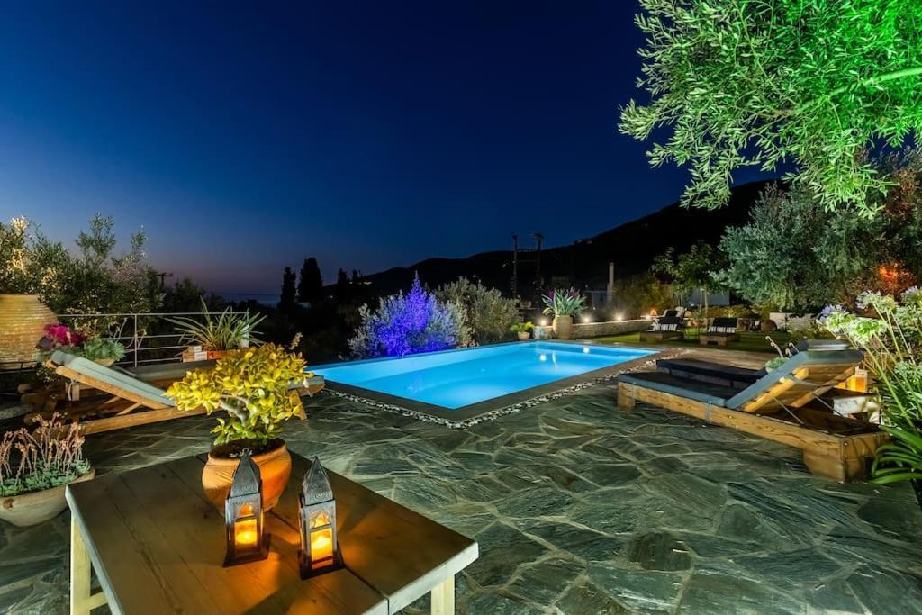 Skopelos Blue Heaven Pool Villa In Olive Grove المظهر الخارجي الصورة